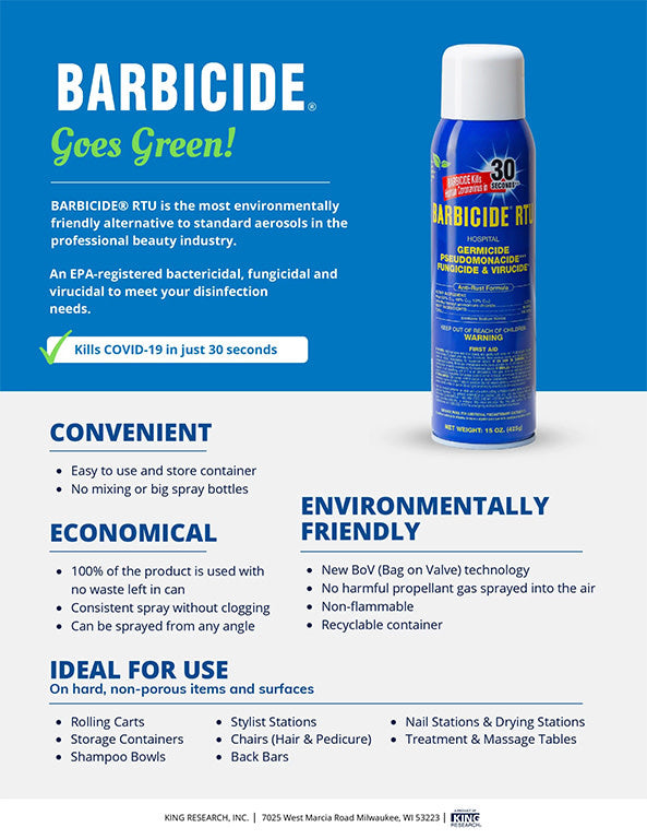 King Research Barbicide Ready to Use Spray - 15oz