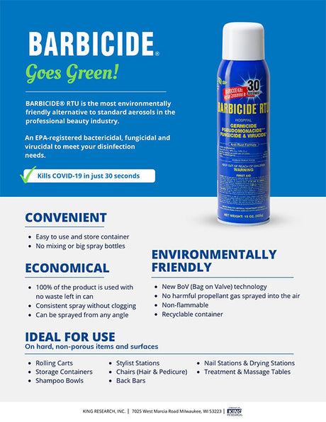 King Research Barbicide Ready to Use Spray - 15oz