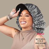 Red by Kiss Satin Visor Bonnet XL – Houndstooth (FH031)