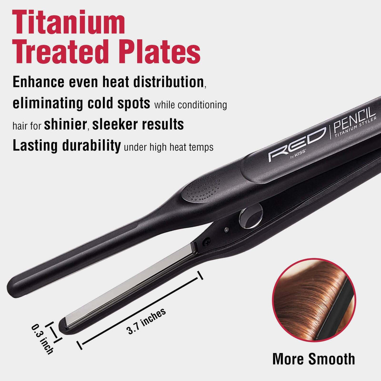 RED BY KISS Titanium Flat Iron 3/10"