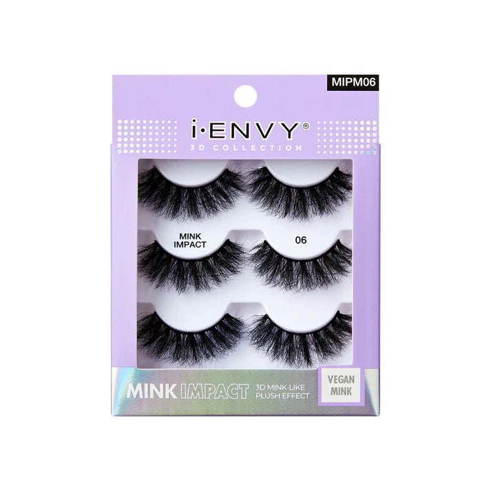 I-ENVY BY KISS MINK IMPACT MULTIPACK VEGAN STRIP LASHES