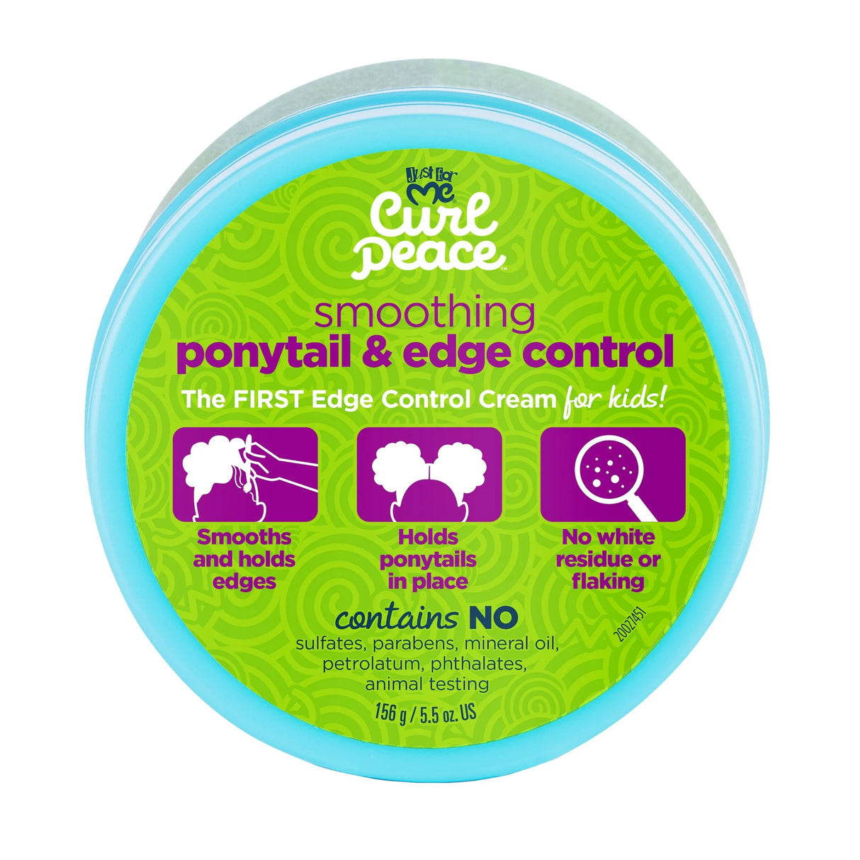 Just For Me Curl Peace Kids Smoothing Ponytail and Edge Control, for Curly, Coily Hair  5.5 oz