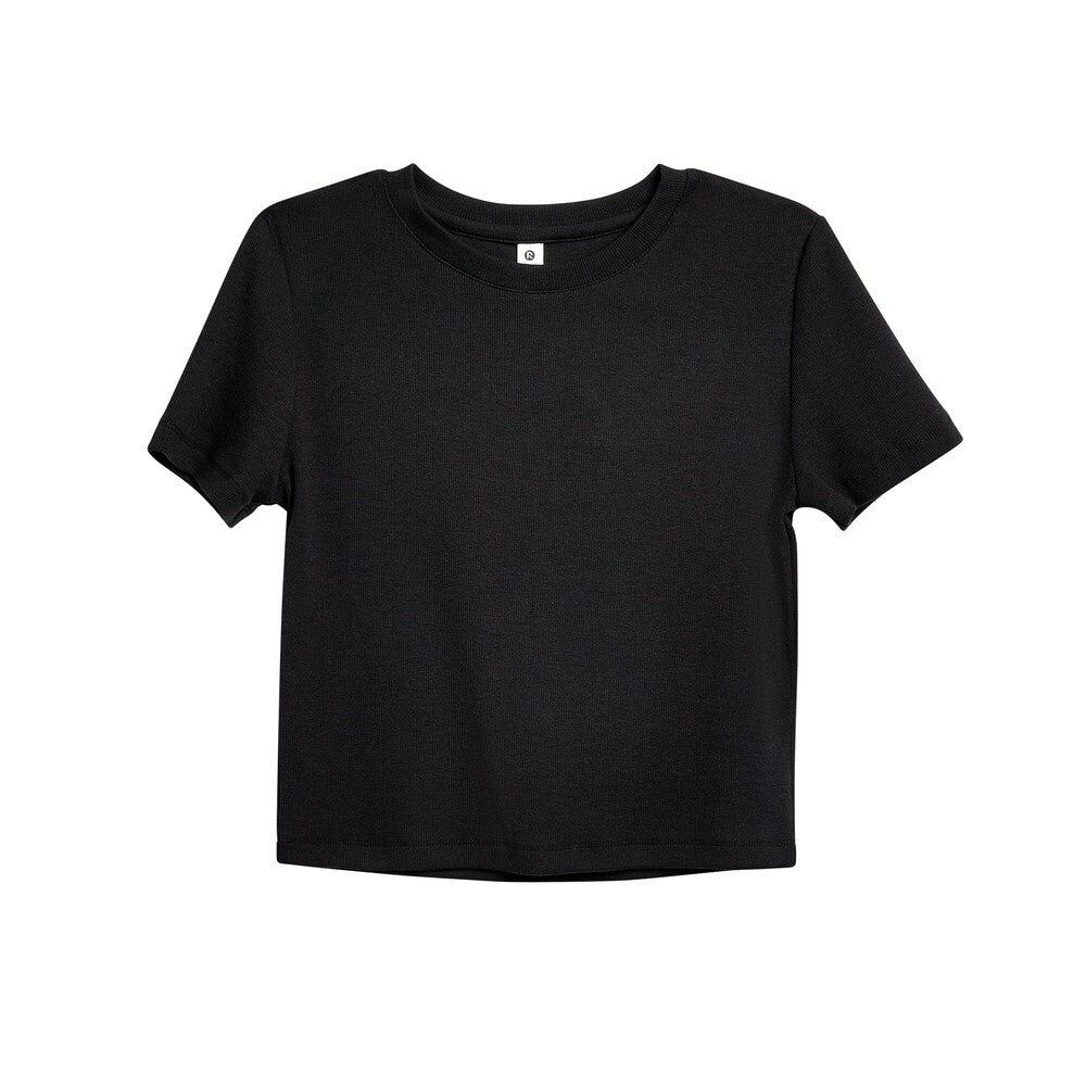 Red SS Rib Knit Crop Top Collection