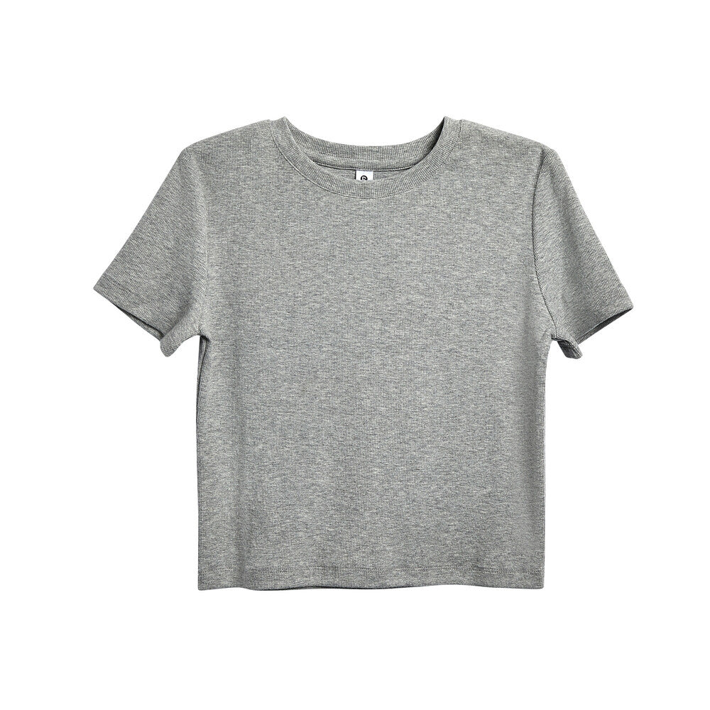 Red SS Rib Knit Crop Top Collection