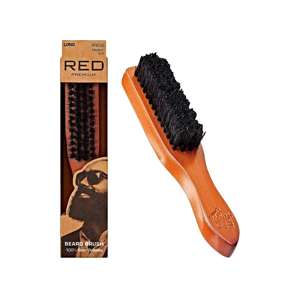 Red by Kiss Premium Beard Brush Long Handle (BR202)