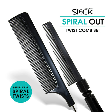 Sleek Twist & Rat Tail Comb Set 2-Pack
