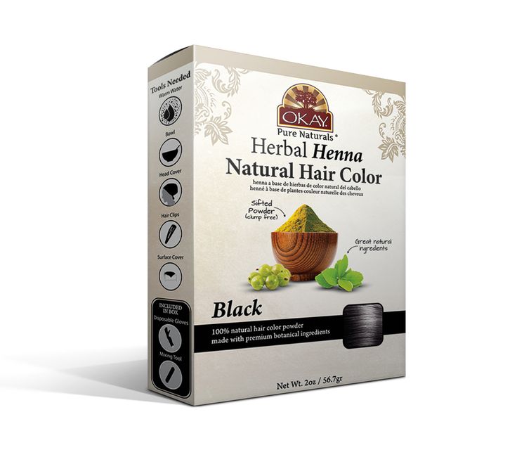 Okay Herbal Henna Natural Hair Color Black - 2oz