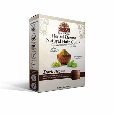 Okay Herbal Henna Hair Color Dark Brown - 2oz