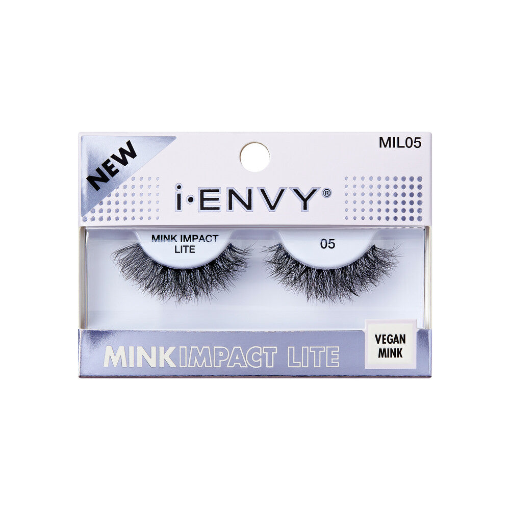 I-ENVY BY KISS MINK IMPACT LITE CLEAR BAND VEGAN FAUX MINK STRIP LASH