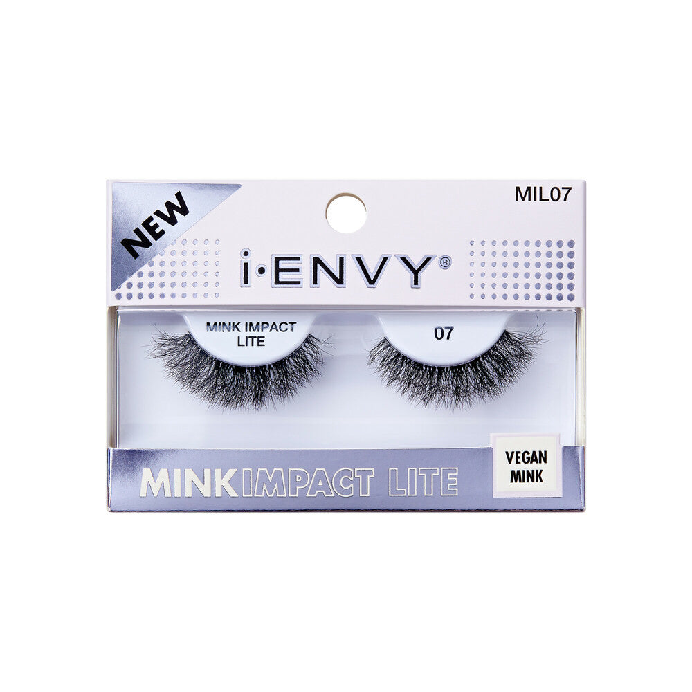 I-ENVY BY KISS MINK IMPACT LITE CLEAR BAND VEGAN FAUX MINK STRIP LASH