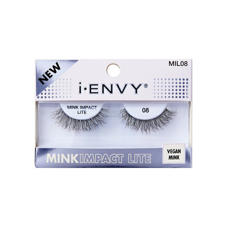 I-ENVY BY KISS MINK IMPACT LITE CLEAR BAND VEGAN FAUX MINK STRIP LASH