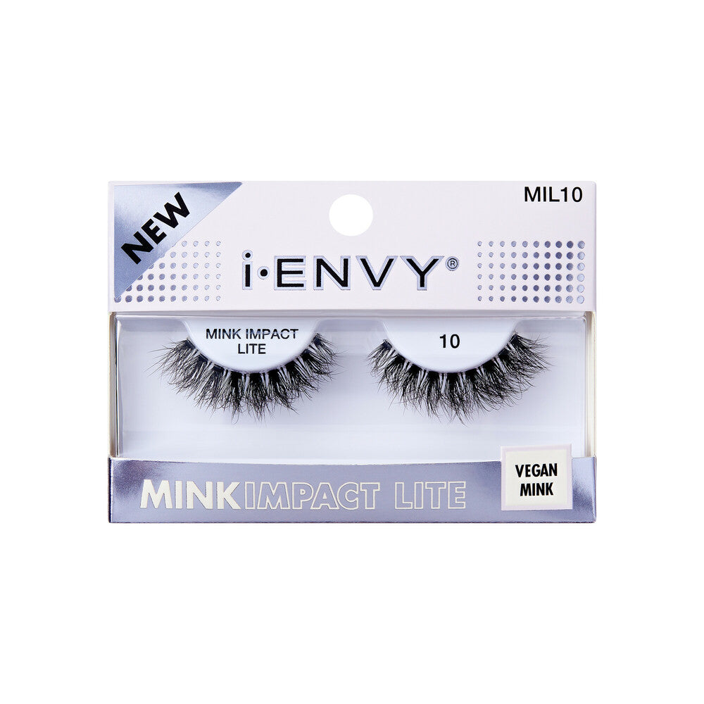 I-ENVY BY KISS MINK IMPACT LITE CLEAR BAND VEGAN FAUX MINK STRIP LASH