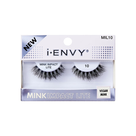 I-ENVY BY KISS MINK IMPACT LITE CLEAR BAND VEGAN FAUX MINK STRIP LASH
