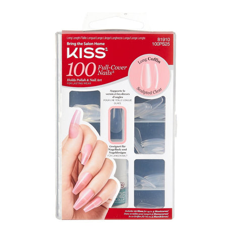 KISS 100 FULL COVER NAILS ACTIVE SQUARE MEDIUM LENGTH ARTIFICIAL NAILS
