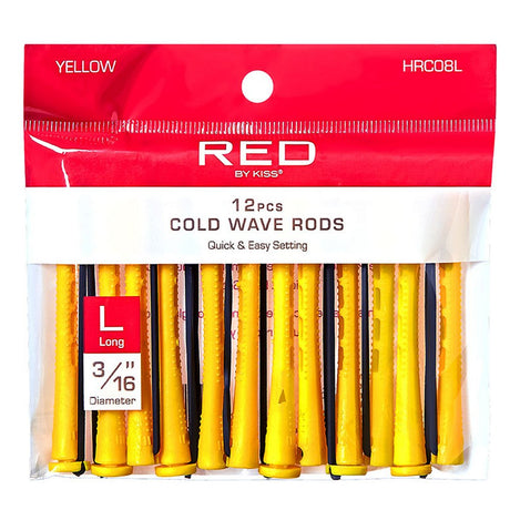 RED By KISS Yellow Cold Wave Rods Curlers Hair Perm 3/16"