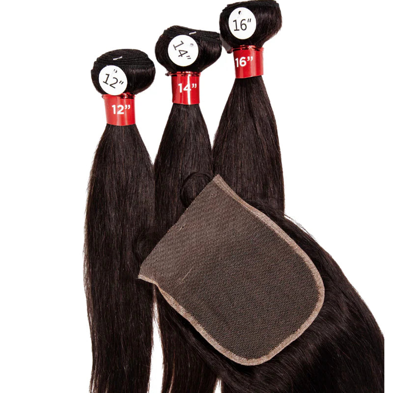 Onyx 7a 100% Human Hair Straight With Closure