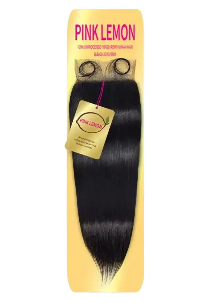 PINK LEMON 4X4 FULL LACE CLOSURE STRAIGHT  100% HUMAN HAIR