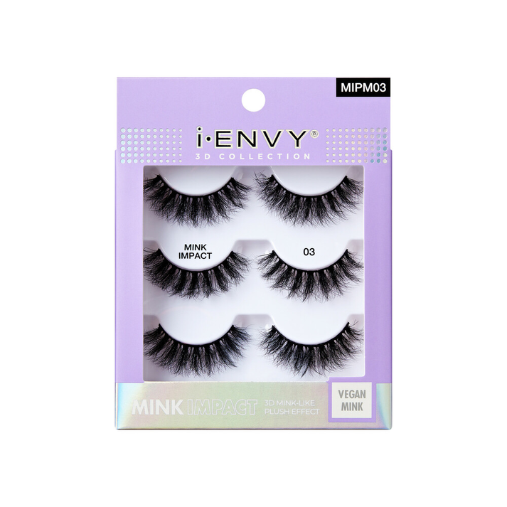 I-ENVY BY KISS MINK IMPACT MULTIPACK VEGAN STRIP LASHES