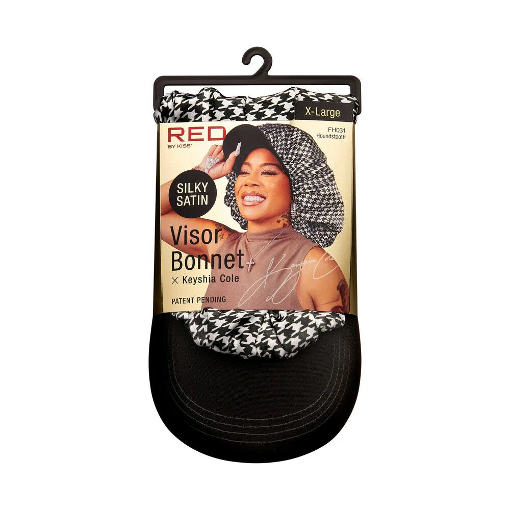 Red by Kiss Satin Visor Bonnet XL – Houndstooth (FH031)