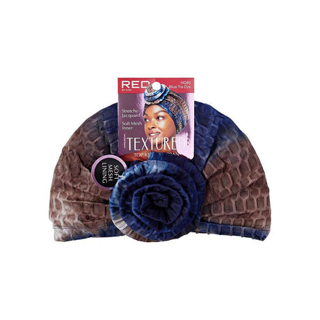 Red Texture Top Knot Turban