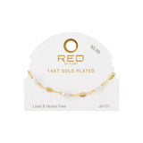 RED BY KISS 14K GOLD PLATED GLAM FASHION ANKLET PEARL