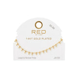 RED BY KISS 14K GOLD PLATED GLAM FASHION ANKLET PEARL