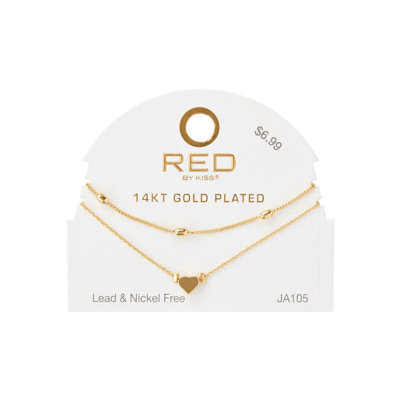 RED BY KISS 14K GOLD PLATED GLAM FASHION ANKLET PEARL