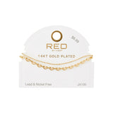 RED BY KISS 14K GOLD PLATED GLAM FASHION ANKLET PEARL
