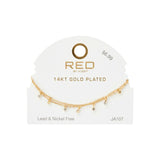 RED BY KISS 14K GOLD PLATED GLAM FASHION ANKLET PEARL