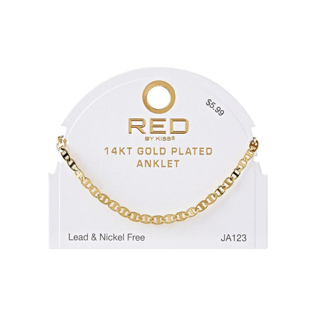 RED BY KISS Jewelry - 14K Gold Plated Anklet Anchor