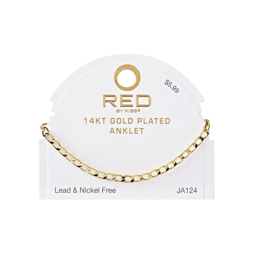 RED BY KISS Jewelry - 14K Gold Plated Anklet Anchor