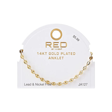 RED BY KISS Jewelry - 14K Gold Plated Anklet Anchor