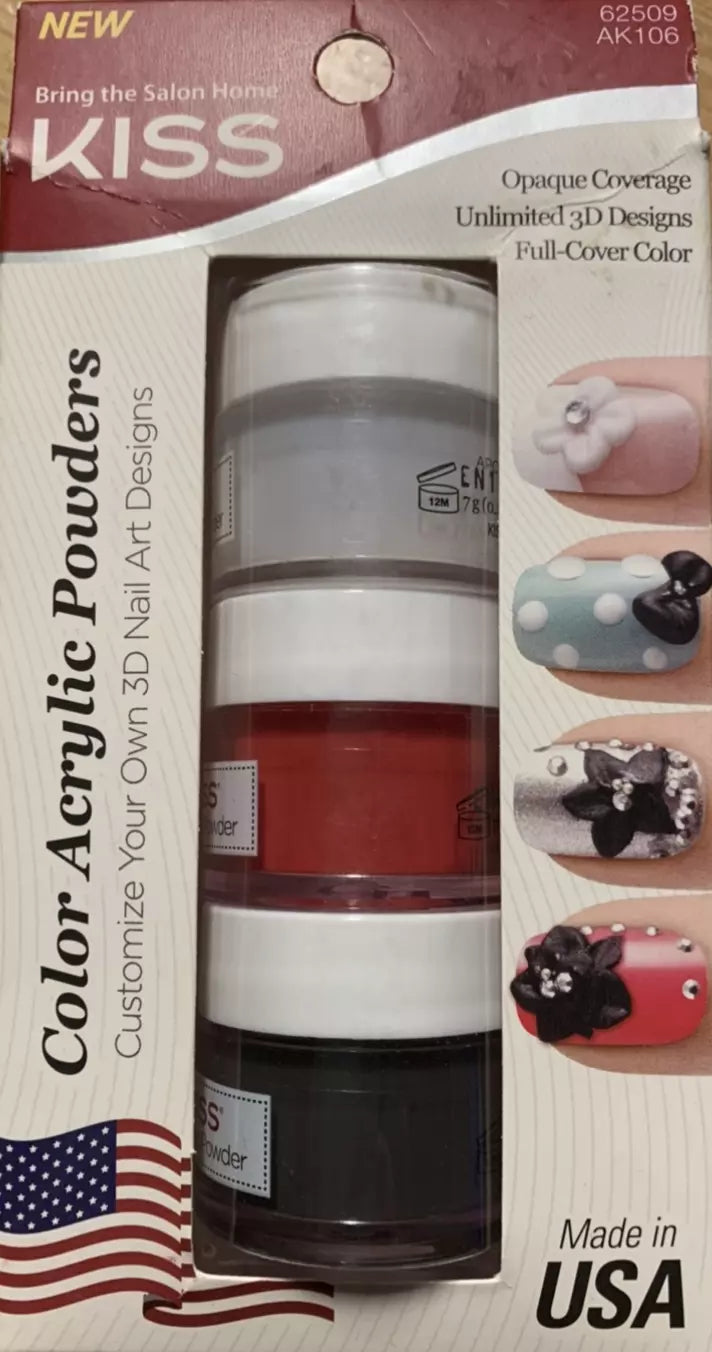 KISS color pack of Three acrylic Nail powder