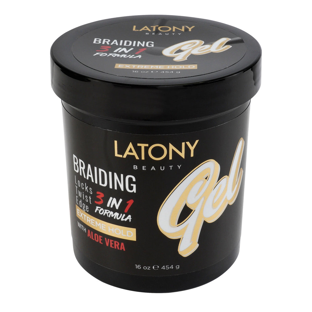 Latony Beauty Braiding Gel 3-in-1 Formula for Twists, Edges & Locs 16 oz
