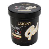 Latony Beauty Braiding Gel 3-in-1 Formula for Twists, Edges & Locs 16 oz
