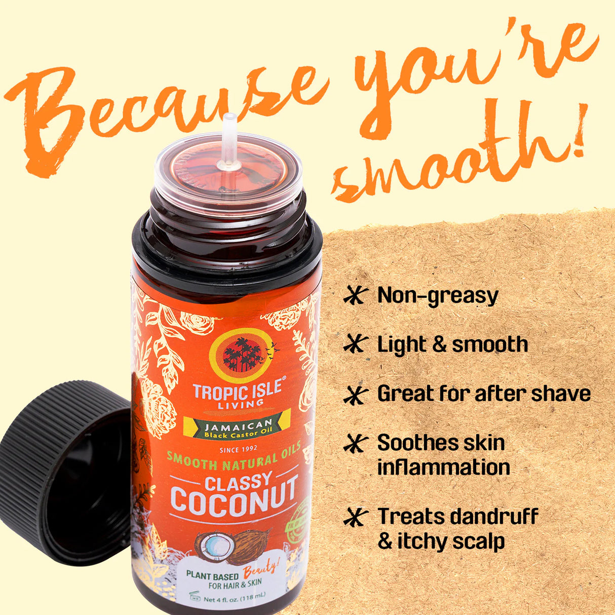 Tropic Isle Smooth Hair & Scalp Oil – 4oz