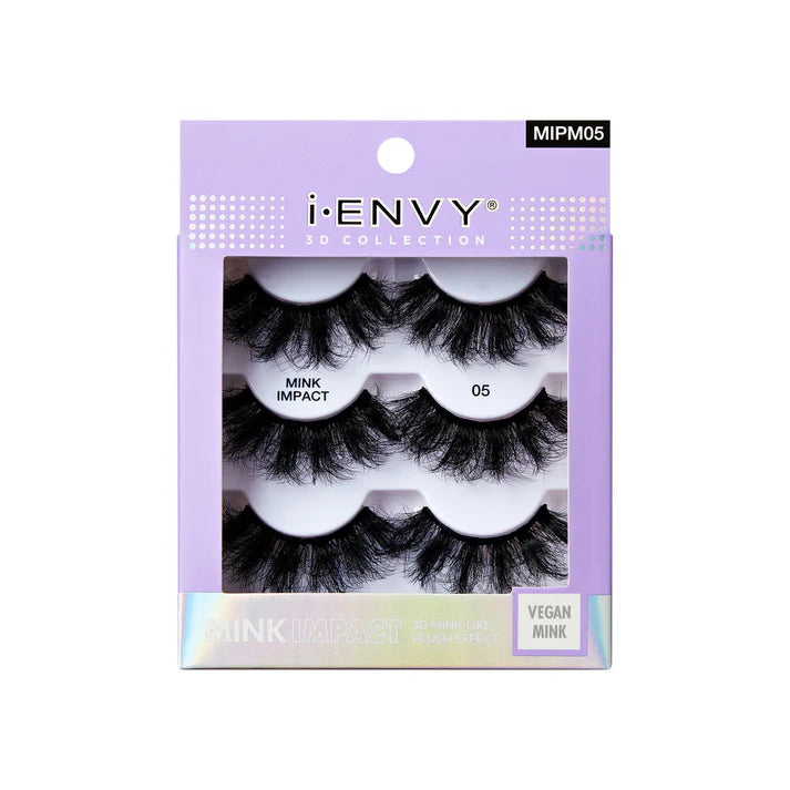 I-ENVY BY KISS MINK IMPACT MULTIPACK VEGAN STRIP LASHES